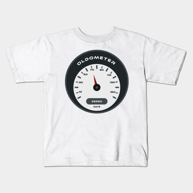 70th birthday oldometer Kids T-Shirt by Boss creative